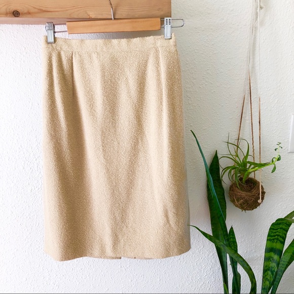 Escada honey butter color wool blend pencil skirt - Picture 2 of 6